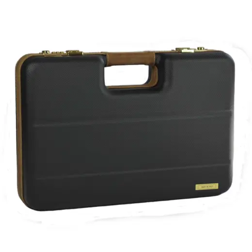 Tvrdé plastové pouzdro na pistole s koženým lemováním a sametovou podšívkou